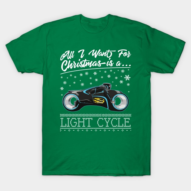 All I Want For Christmas Is A Light Cycle Tron T-Shirt by Rebus28